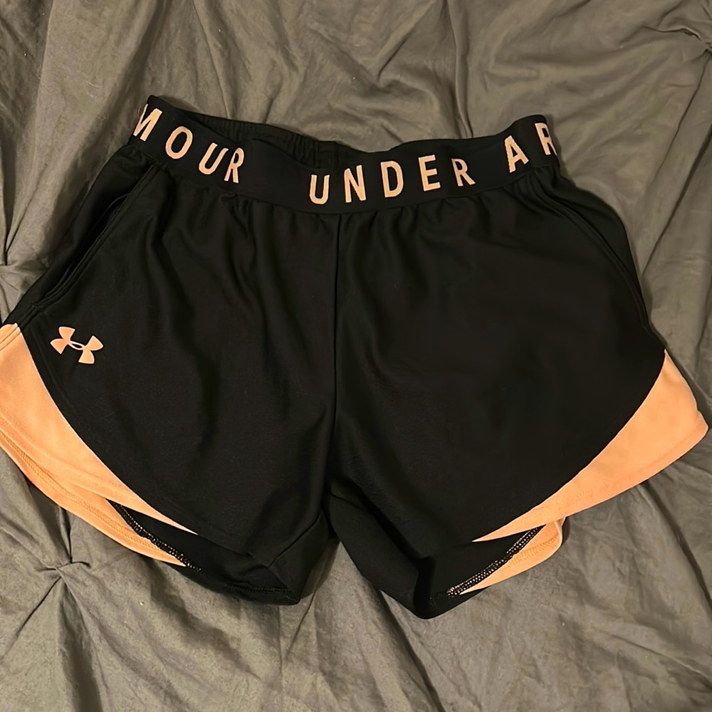 Black and pink under armor shorts size xs